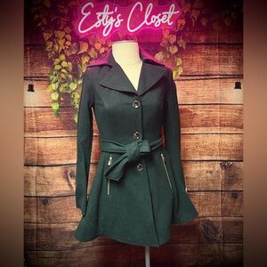 INC International Concepts Forest Green Trench Coat with Belt